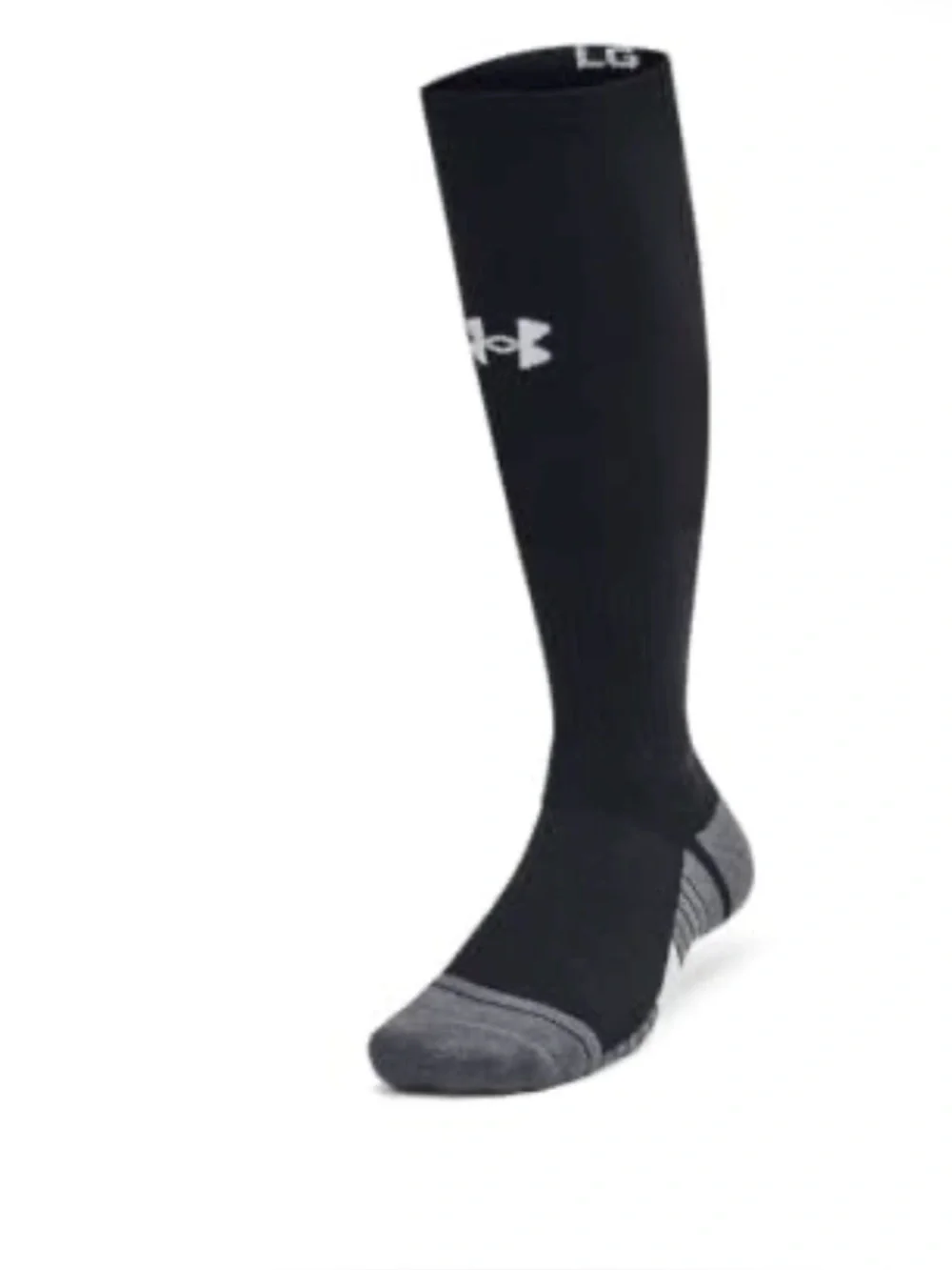 Under Armour Unisex Team Over the Calf Socks,Black/Pitch Gray/White, Large